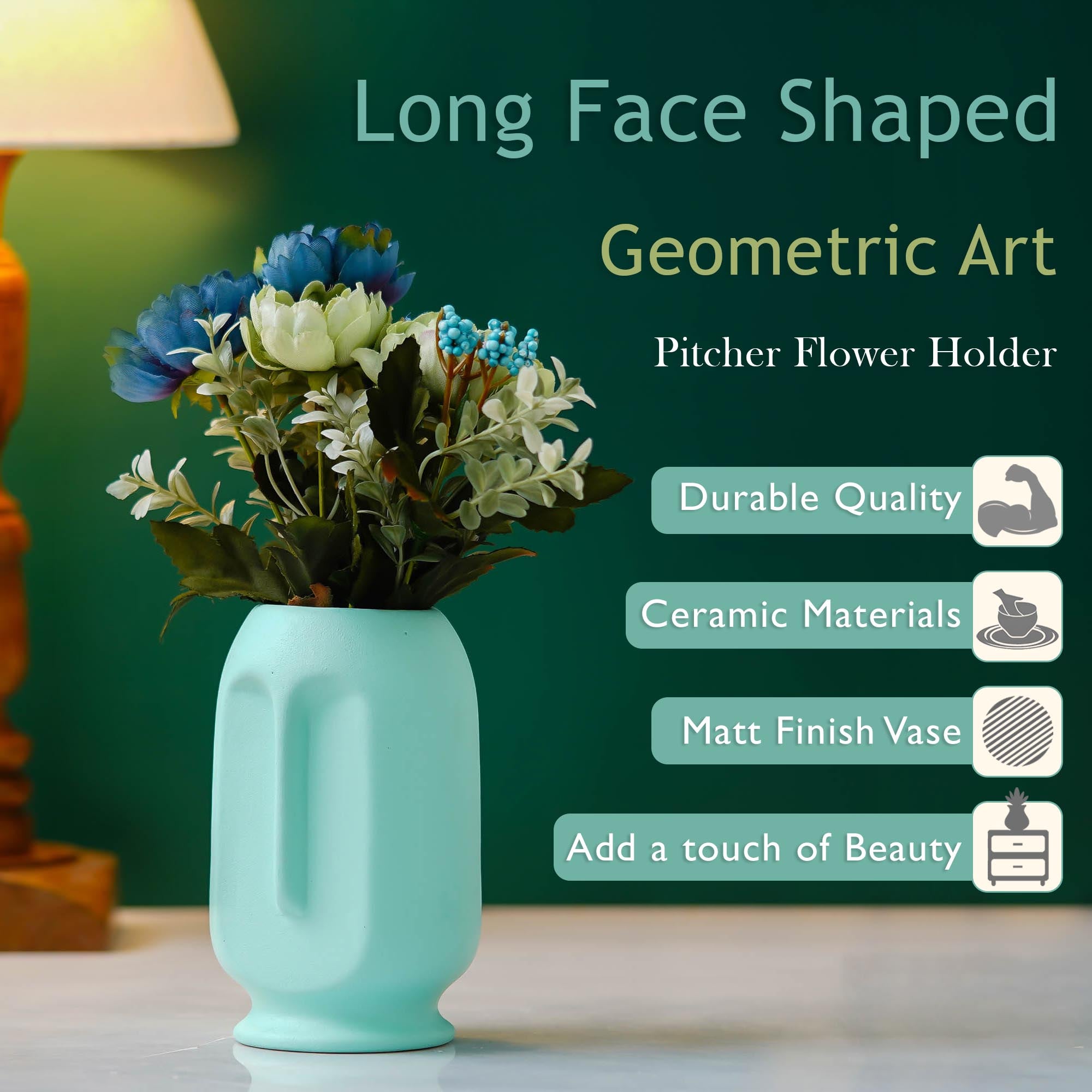 Long vase green