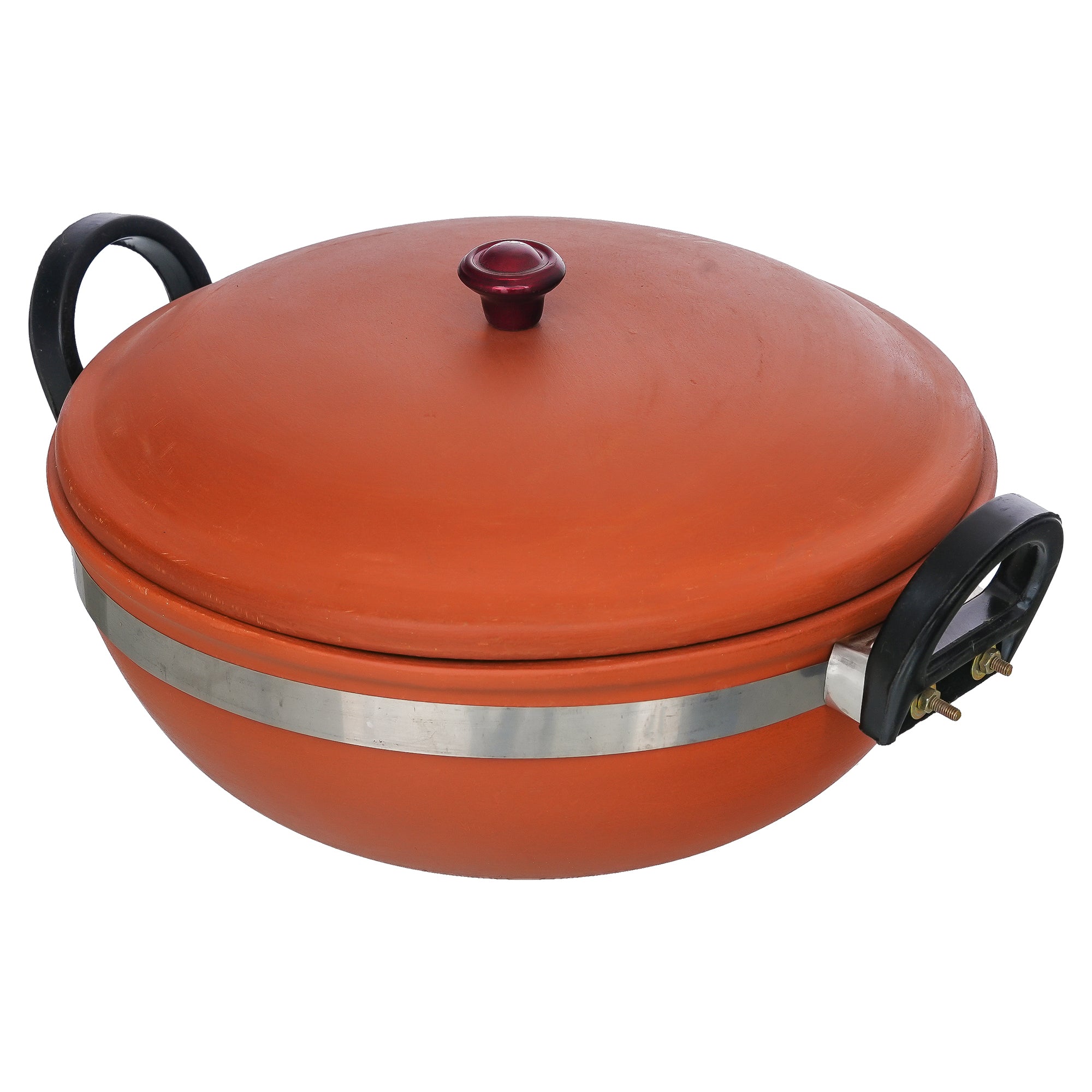 Clay Kadai 2.5-3  Kg Cooking Kadhai with Lid