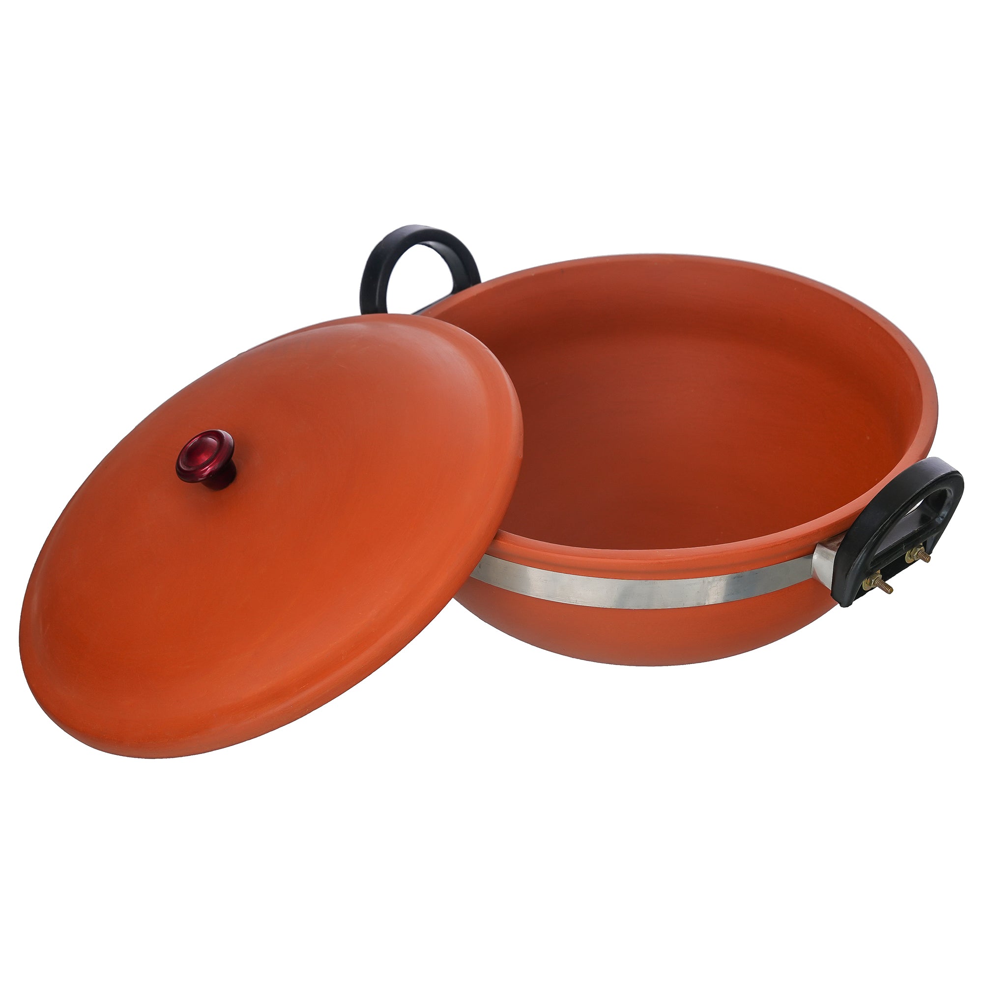 Clay Kadai 2.5-3  Kg Cooking Kadhai with Lid