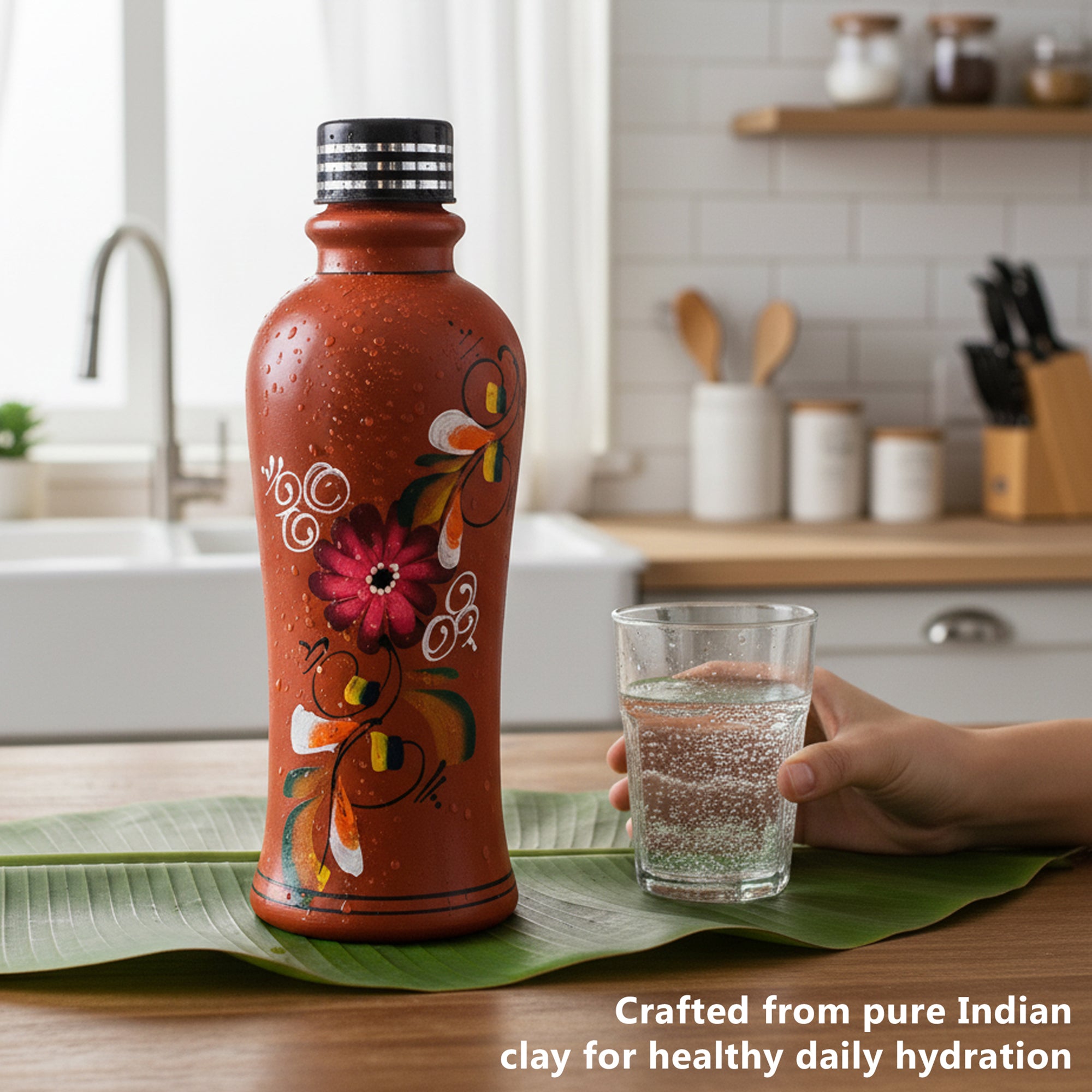 Painted Clay Bottle PAck Of 02