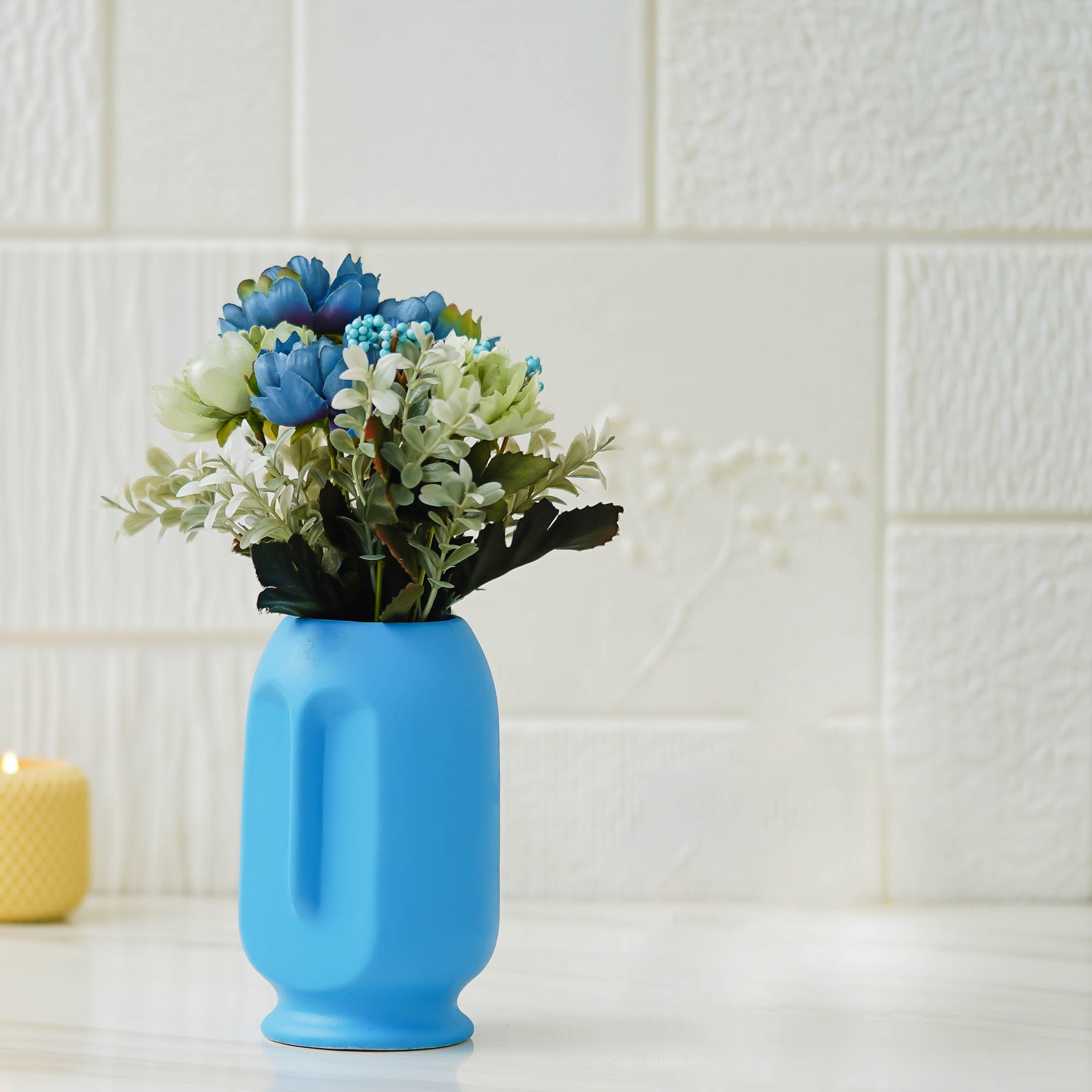 Long vase blue