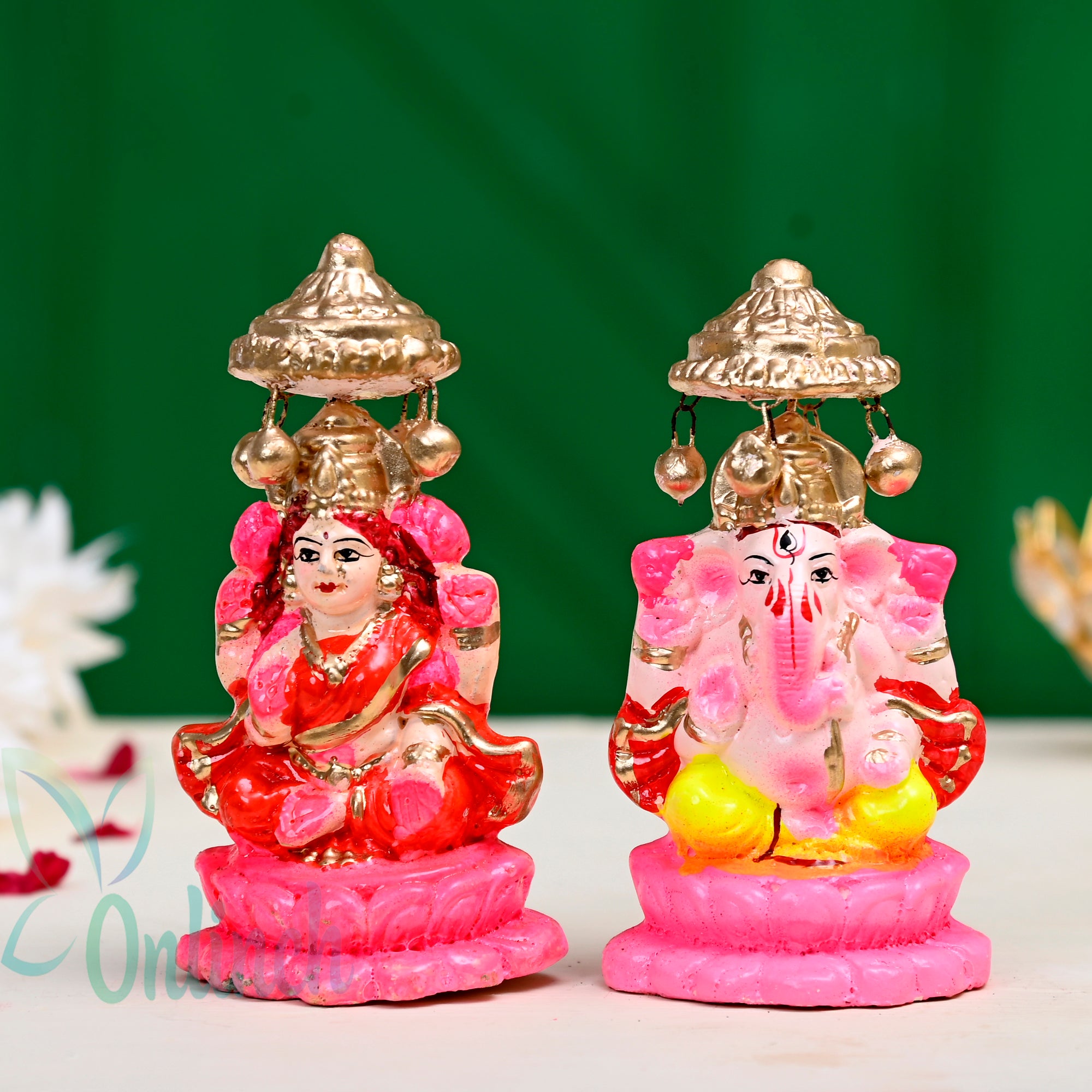 Clay Laxmi Ganesh Idol Set