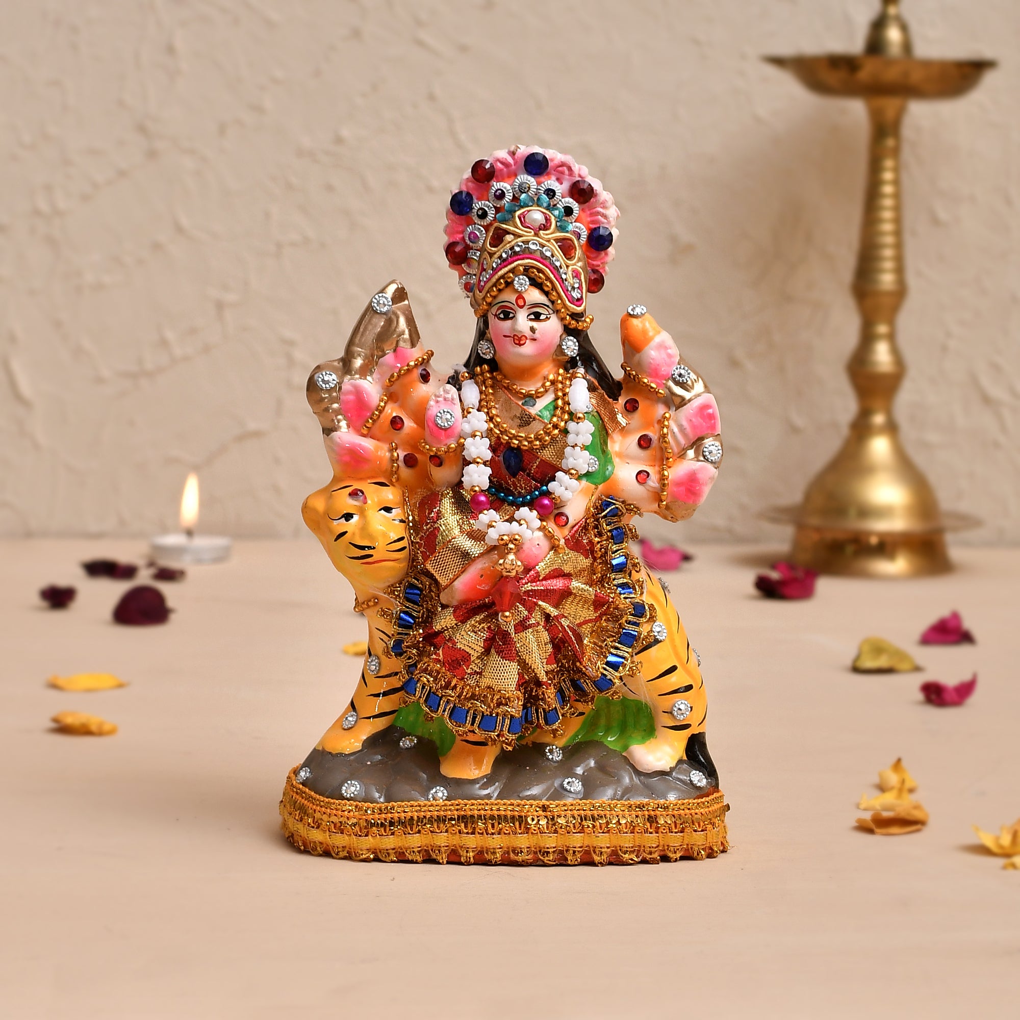Clay Durga Idol 6 Inch