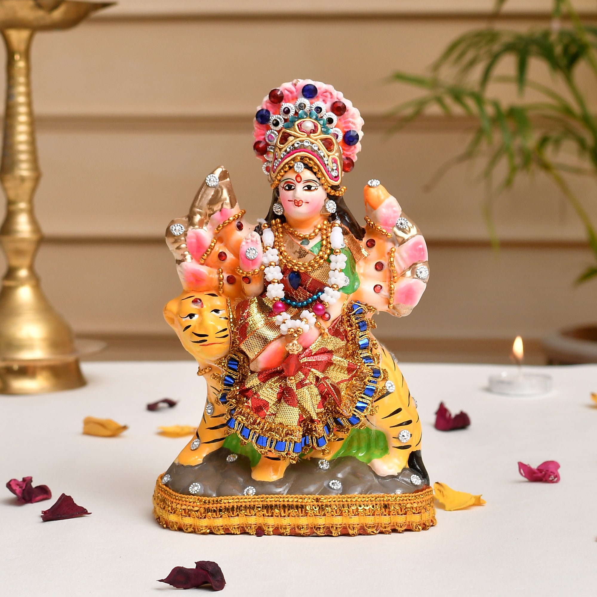 Clay Durga Idol 6 Inch